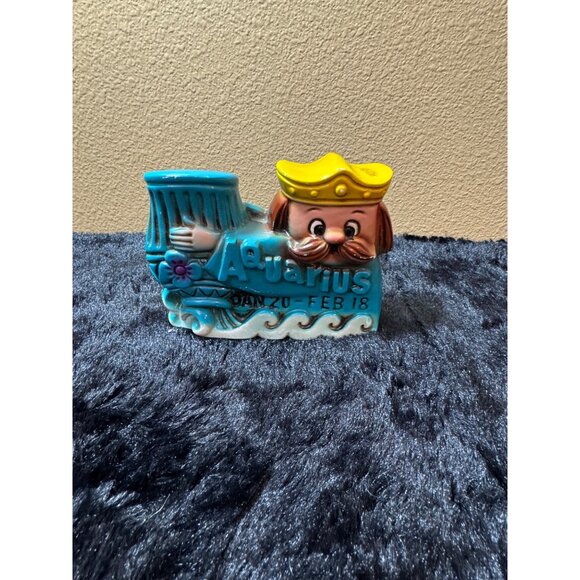 Vintage Royal Crown Aquarius Zodiac Other - Vintage Royal Crown Aquarius Zodiac Ceramic Coin Bank Japan